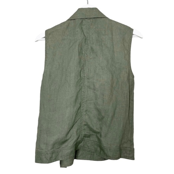 Michael Stars Linen Women's Sleeveless Moto Vest in Green Size XS - Picture 4 of 13